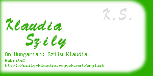 klaudia szily business card